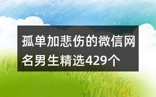 孤單加悲傷的微信網(wǎng)名男生精選429個