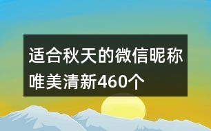 適合秋天的微信昵稱唯美清新460個(gè)