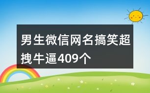 男生微信網(wǎng)名搞笑超拽牛逼409個