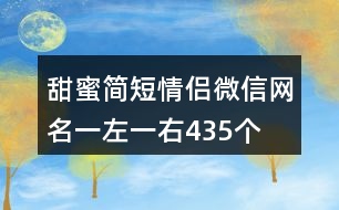 甜蜜簡短情侶微信網(wǎng)名一左一右435個