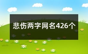 悲傷兩字網(wǎng)名426個