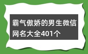 霸氣傲嬌的男生微信網(wǎng)名大全401個