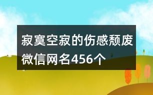 寂寞空寂的傷感頹廢微信網(wǎng)名456個