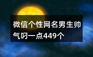 微信個性網名男生帥氣叼一點449個