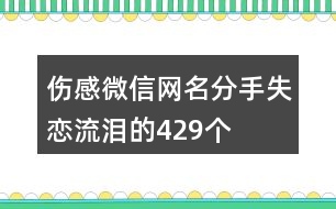 傷感微信網(wǎng)名分手失戀流淚的429個(gè)