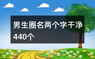 男生圈名兩個字干凈440個