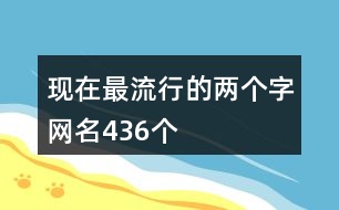 現在最流行的兩個字網名436個