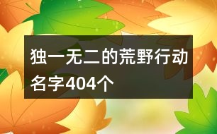 獨一無二的荒野行動名字404個