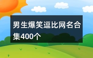 男生爆笑逗比網名合集400個