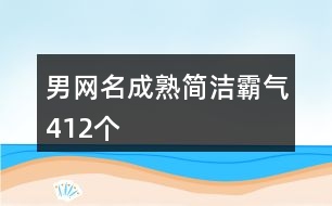 男網名成熟簡潔霸氣412個