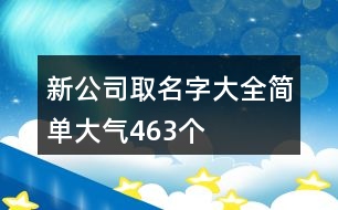 新公司取名字大全簡單大氣463個