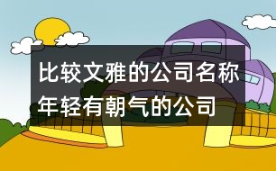 比較文雅的公司名稱,年輕有朝氣的公司名字451個