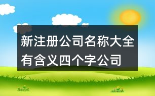 新注冊(cè)公司名稱(chēng)大全有含義,四個(gè)字公司名字大全集400個(gè)