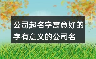 公司起名字寓意好的字,有意義的公司名字大全418個(gè)