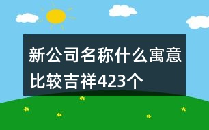 新公司名稱什么寓意比較吉祥423個