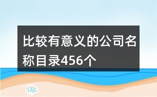 比較有意義的公司名稱目錄456個