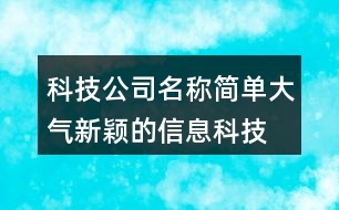 科技公司名稱簡單大氣,新穎的信息科技公司名字436個(gè)