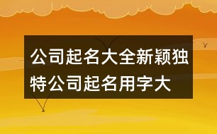 公司起名大全新穎獨特,公司起名用字大全429個