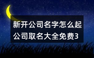 新開公司名字怎么起,公司取名大全免費(fèi)370個