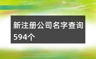 新注冊公司名字查詢594個(gè)