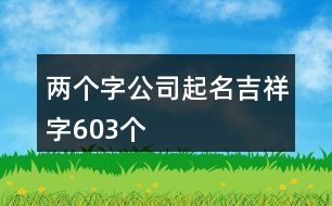 兩個字公司起名吉祥字603個