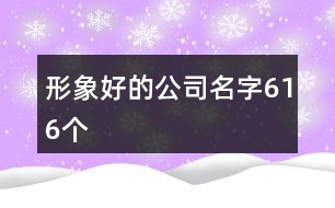 形象好的公司名字616個