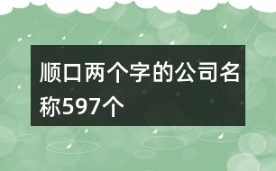 順口兩個(gè)字的公司名稱597個(gè)