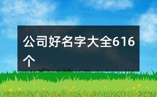 公司好名字大全616個