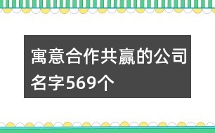 寓意合作共贏的公司名字569個