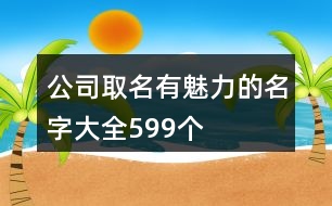 公司取名有魅力的名字大全599個