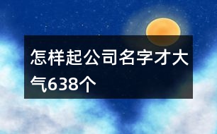 怎樣起公司名字才大氣638個