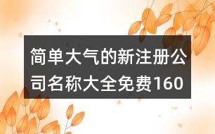 簡單大氣的新注冊公司名稱大全免費160個