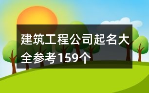 建筑工程公司起名大全參考159個