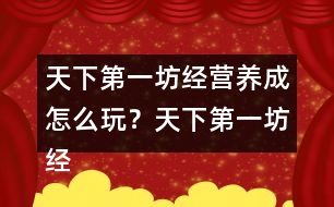 天下第一坊經(jīng)營(yíng)養(yǎng)成怎么玩？天下第一坊經(jīng)營(yíng)養(yǎng)成攻略