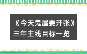 《今天鬼屋要開張》三年主線目標(biāo)一覽