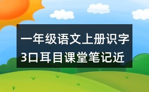 一年級語文上冊識字3口耳目課堂筆記近義詞反義詞