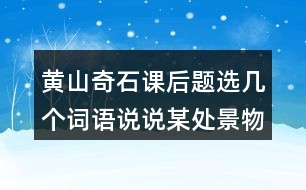 黃山奇石課后題選幾個(gè)詞語說說某處景物