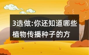 3、選做:你還知道哪些植物傳播種子的方法?可以選用下面的詞語，仿照課文說一說。