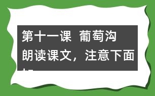 第十一課  葡萄溝  朗讀課文，注意下面加點(diǎn)字的讀音。