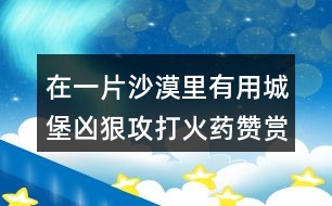 在一片沙漠里有用城堡兇狠攻打火藥贊賞合力