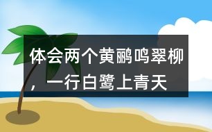 體會(huì)“兩個(gè)黃鸝鳴翠柳，一行白鷺上青天”看到了怎樣的的畫面