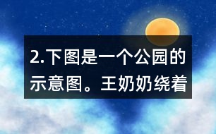 2.下圖是一個公園的示意圖。王奶奶繞著公園走一圈是多少米？