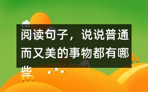 閱讀句子，說說普通而又美的事物都有哪些,小練筆三年級(jí)