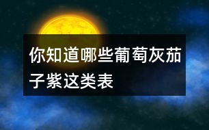 你知道哪些“葡萄灰”“茄子紫”這類表示顏色的詞語嗎？