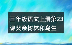 三年級語文上冊第23課父親、樹林和鳥生字組詞與近反義詞