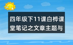 四年級下11課白樺課堂筆記之文章主題與分段