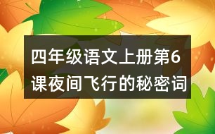 四年級(jí)語(yǔ)文上冊(cè)第6課夜間飛行的秘密詞語(yǔ)理解