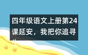 四年級語文上冊第24課延安，我把你追尋生字組詞與詞語理解