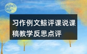 習(xí)作例文：鯨評課說課稿教學(xué)反思點評