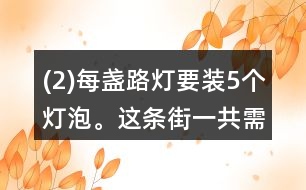 (2)每盞路燈要裝5個燈泡。這條街一共需要140個燈泡。這條街一共有多少盞路燈？